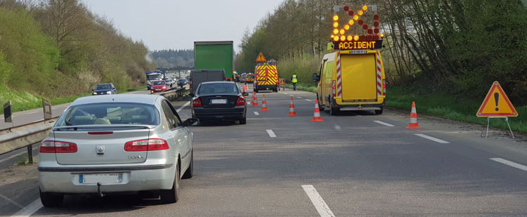 Signalisation d'un incident sur une route nationale- Prev2r