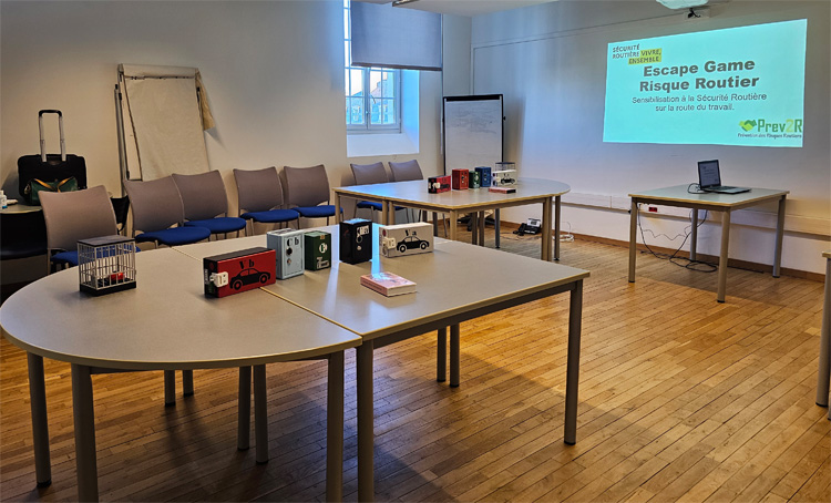 Nos escape  game sur le  risque routier sur la route du travail - reproduction interdite - Prev2r