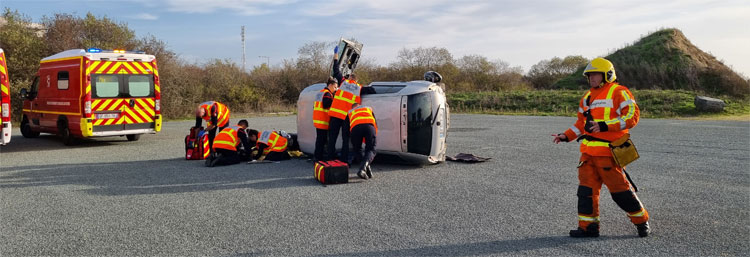 Exercice de désincarcération par la Sapeurs  Pompiers de Vendée