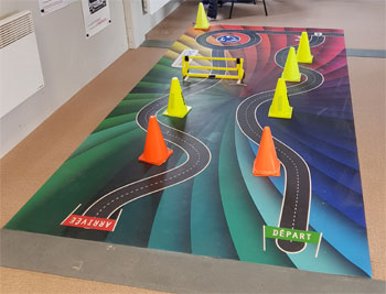 Le parcours piéton sensibilisation distracteur.