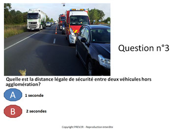 Quiz risque routier personnalisé sur le risque vitesse  Prev2r