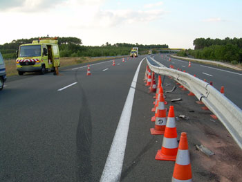 Accident  sur une autoroute