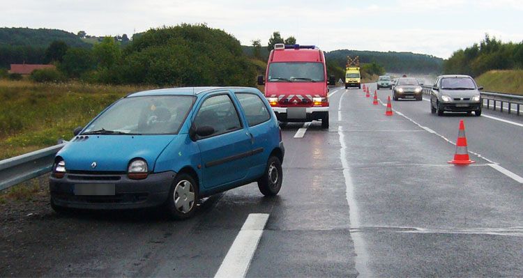 Accident matériel sur l'autoroute 