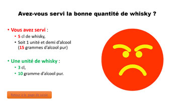 Ecran réponse dose alcool - copyright Prev2r - reproduction interdite