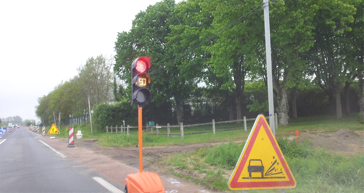 feu rouge temporaire