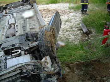 Voiture sur le toit.