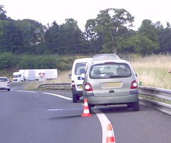 Véhicule arrêté sur Bande 'Arrêt d'Urgence