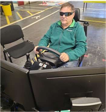 Lunettes et simulateur de conduite.