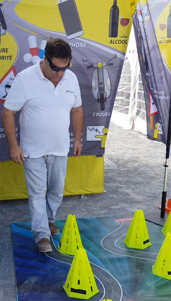 Parcours piéton pour la simulation des effets des distracteurs. Parcours piéton pour la simulation des effets des distracteurs.