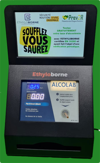  La borne éthylotest ALCOLOCK- Prev2r.